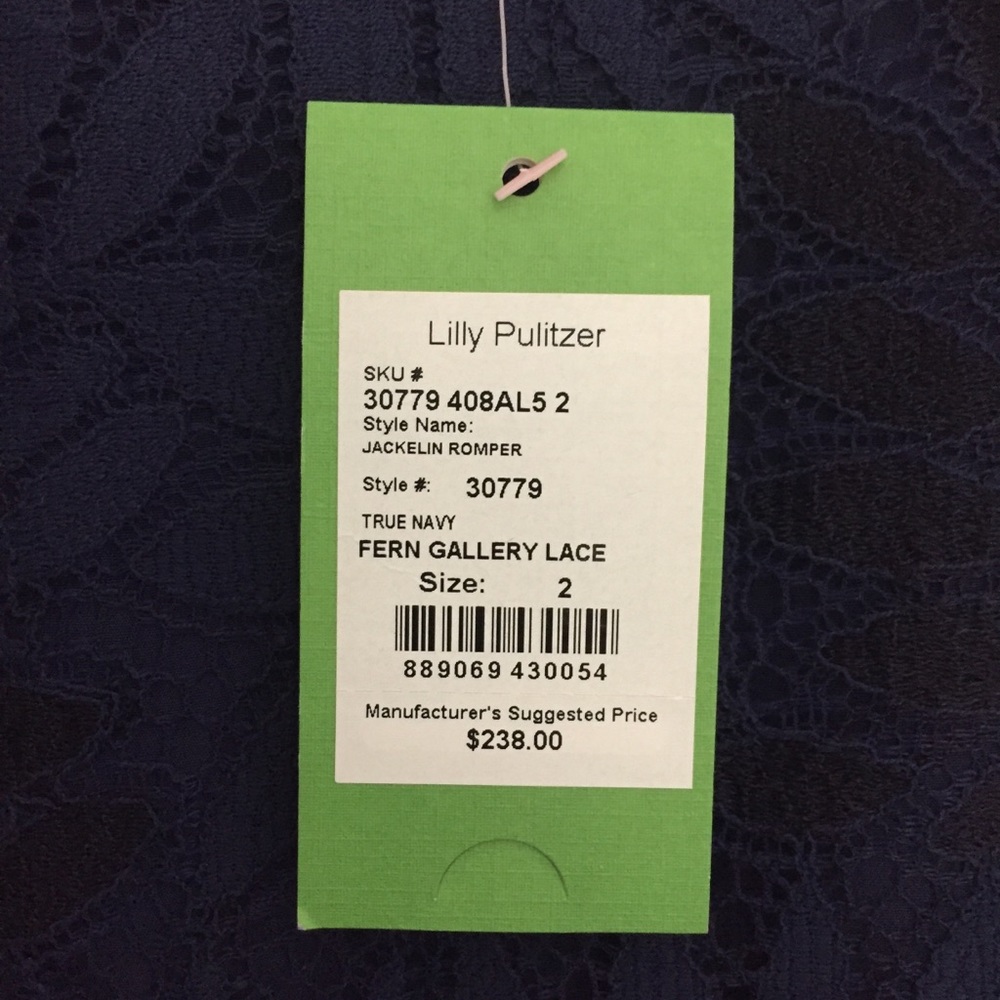 Lilly Pulitzer Jackelin Romper In True Navy - Picture 8 of 8